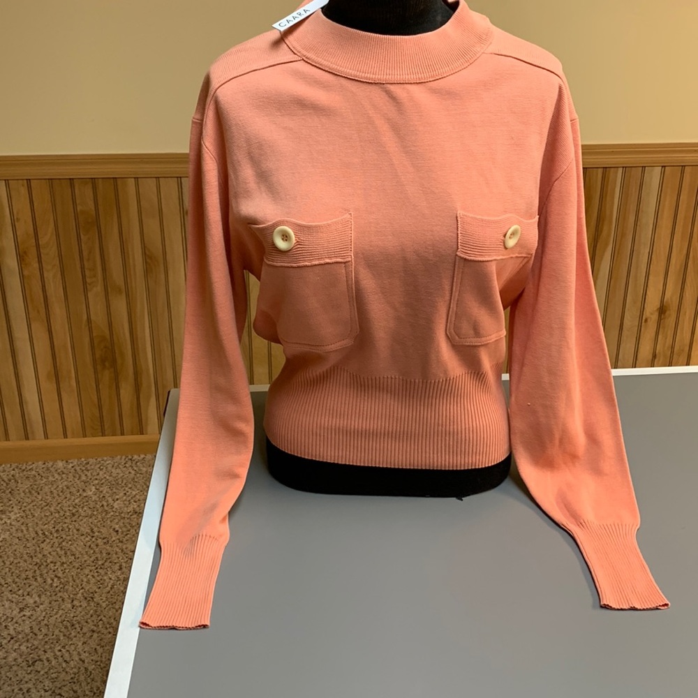 NWT CAARA. sweater. Small. Peachy color. Beautiful!!